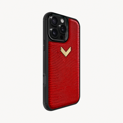 iPhone 16 Pro Phone Case, Calf Leather, Lizard Texture