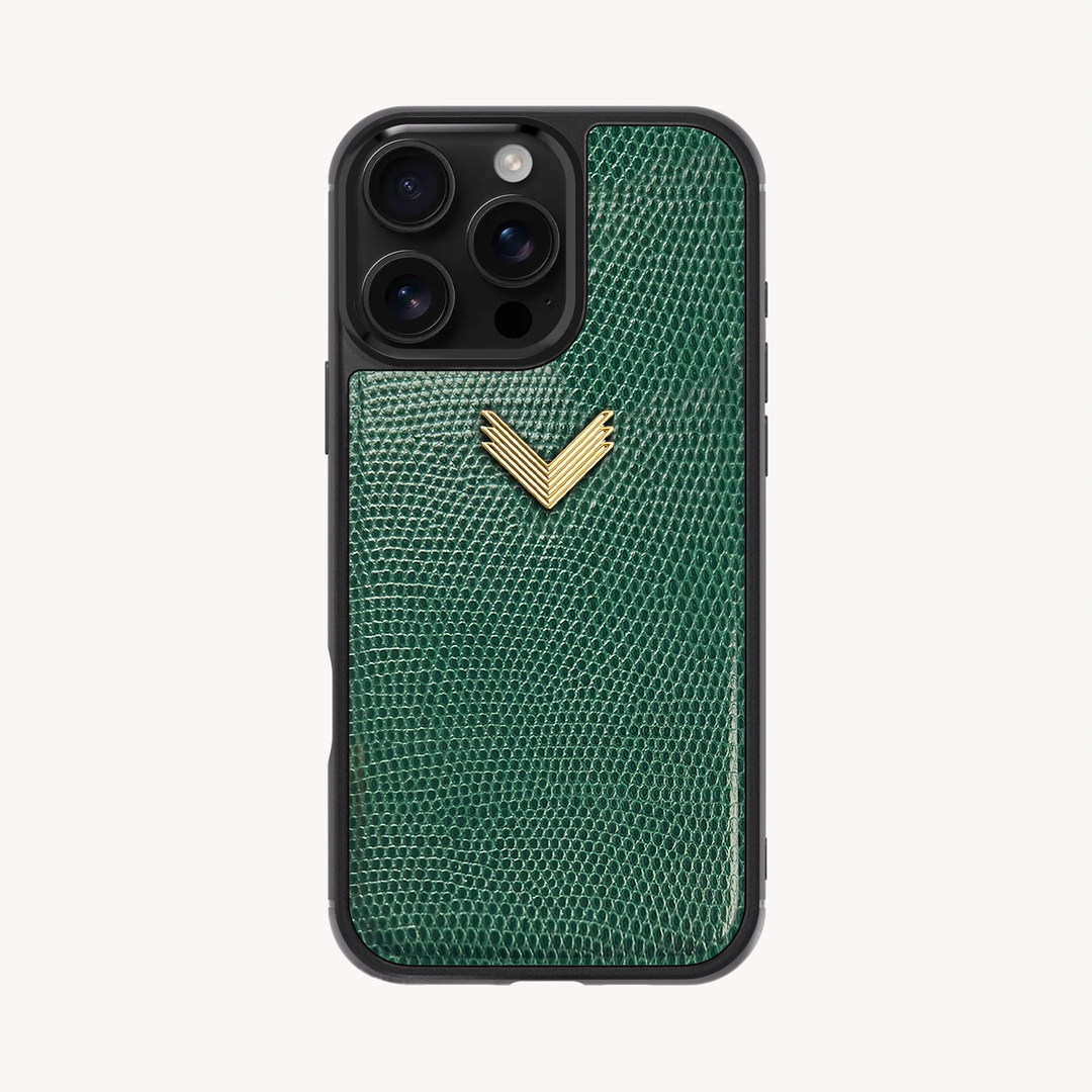 iPhone 16 Pro Max Phone Case, Calf Leather, Lizard Texture