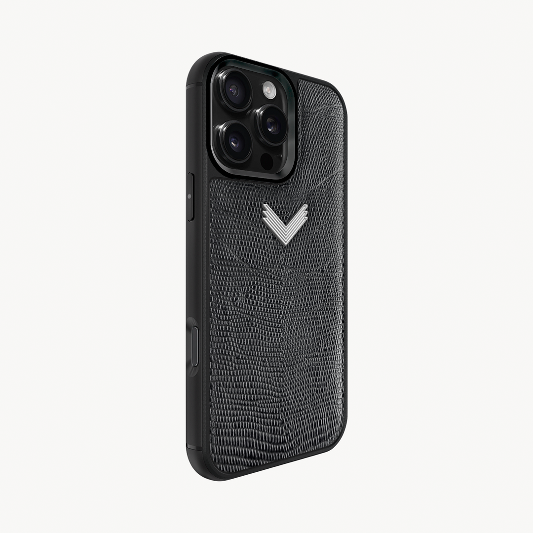 iPhone 16 Pro Max Phone Case, Calf Leather, Lizard Texture