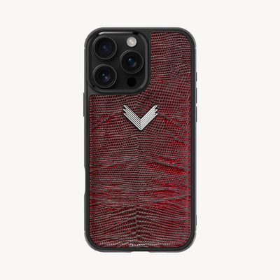 iPhone 16 Pro Max Phone Case, Calf Leather, Lizard Texture