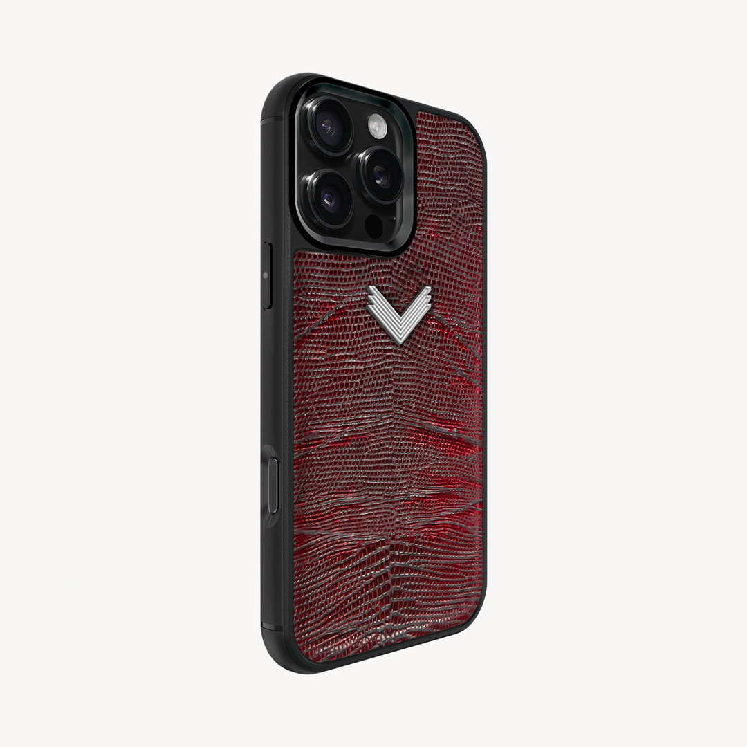 iPhone 16 Pro Phone Case, Calf Leather, Lizard Texture