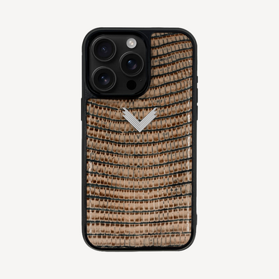 iPhone 16 Pro Max Phone Case, Calf Leather, Lizard Texture