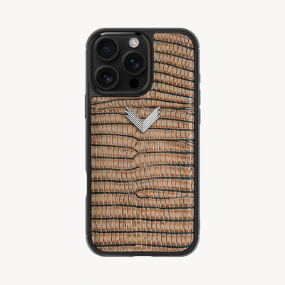 iPhone 16 Pro Max Phone Case, Calf Leather, Lizard Texture