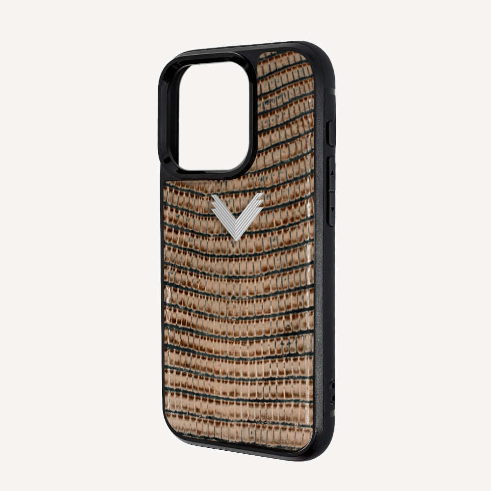 iPhone 16 Pro Max Phone Case, Calf Leather, Lizard Texture