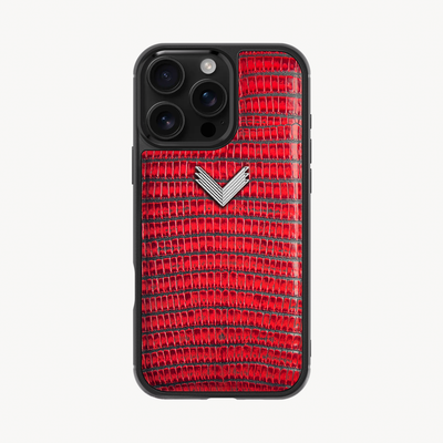 iPhone 16 Pro Phone Case, Calf Leather, Lizard Texture