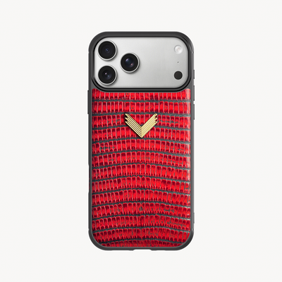 iPhone 17 Pro Phone Case, Calf Leather, Lizard Texture