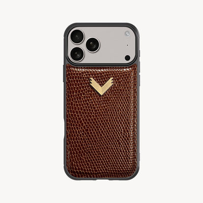 iPhone 17 Pro Phone Case, Calf Leather, Lizard Texture