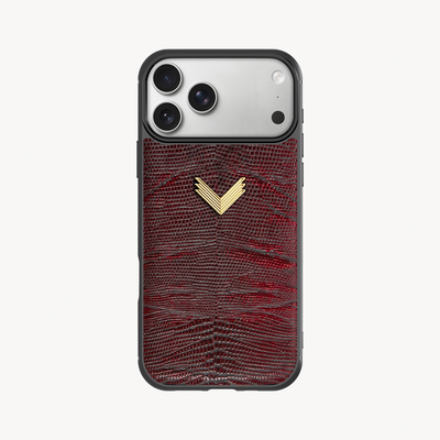 iPhone 17 Pro Phone Case, Calf Leather, Lizard Texture
