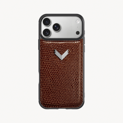 iPhone 17 Pro Phone Case, Calf Leather, Lizard Texture