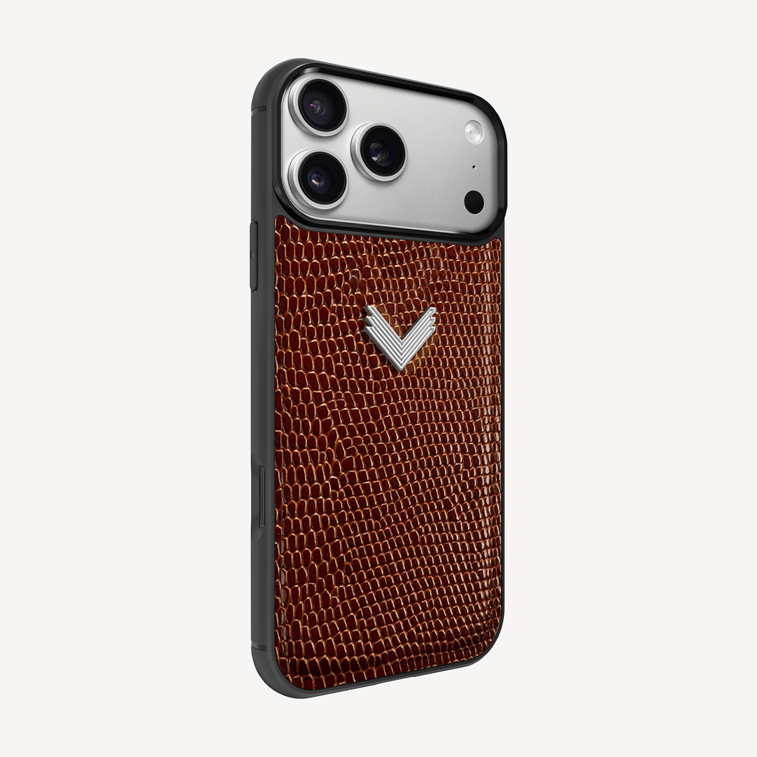 iPhone 17 Pro Max Phone Case, Calf Leather, Lizard Texture