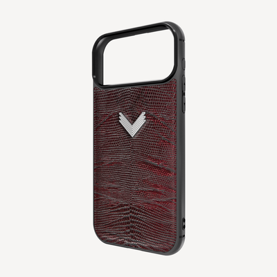 iPhone 17 Pro Phone Case, Calf Leather, Lizard Texture