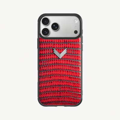 iPhone 17 Pro Phone Case, Calf Leather, Lizard Texture