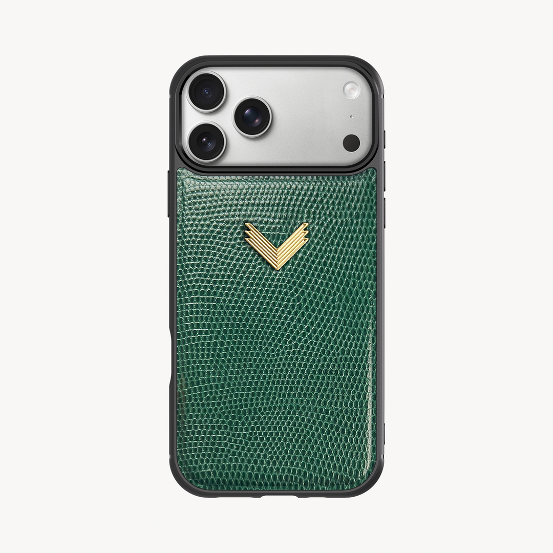 iPhone 17 Pro Max Phone Case, Calf Leather, Lizard Texture