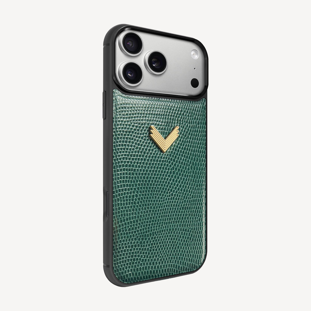 iPhone 17 Pro Max Phone Case, Calf Leather, Lizard Texture