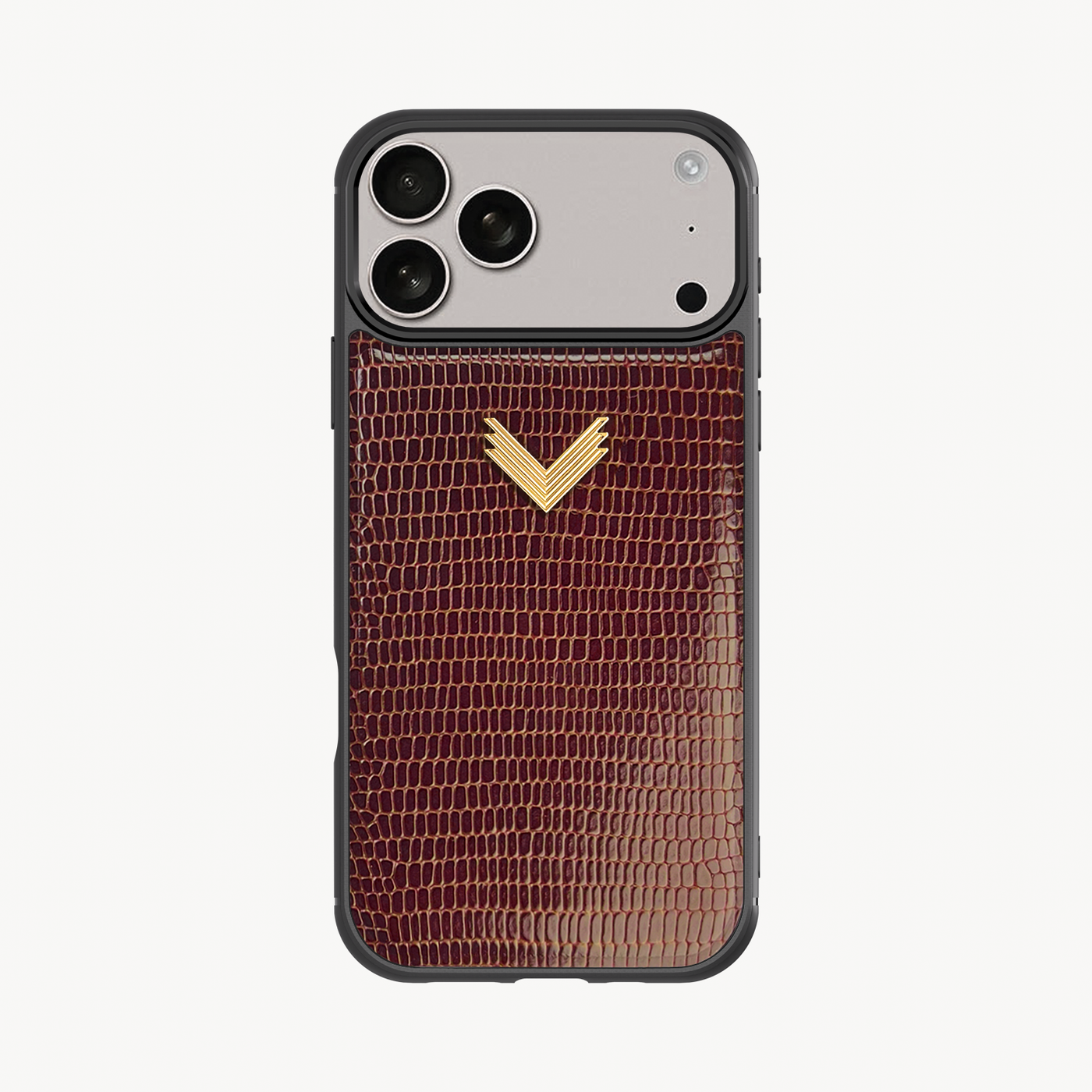 iPhone 17 Pro Max Phone Case, Calf Leather, Lizard Texture