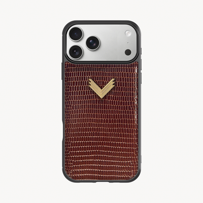 iPhone 17 Pro Max Phone Case, Calf Leather, Lizard Texture