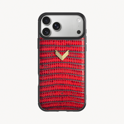 iPhone 17 Pro Max Phone Case, Calf Leather, Lizard Texture