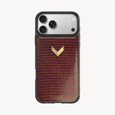 iPhone 17 Pro Phone Case, Calf Leather, Lizard Texture