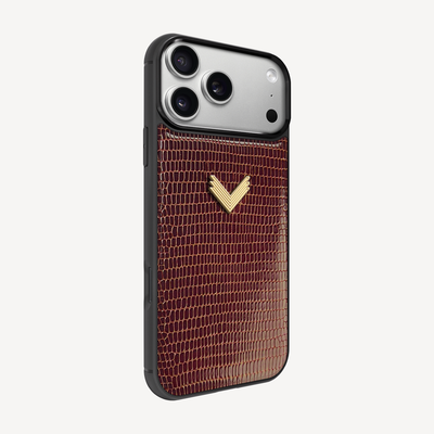 iPhone 17 Pro Phone Case, Calf Leather, Lizard Texture
