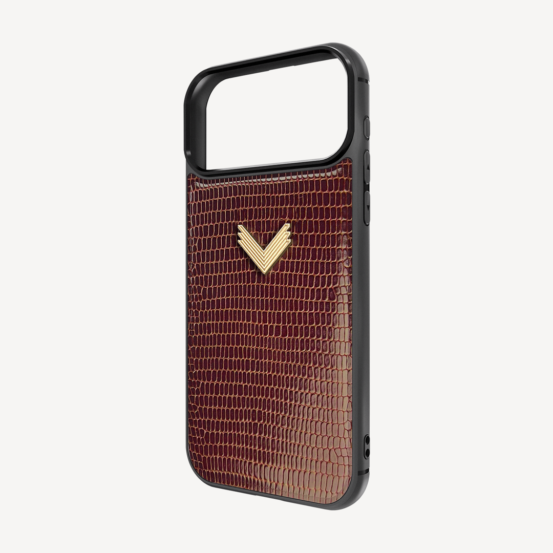 iPhone 17 Pro Phone Case, Calf Leather, Lizard Texture