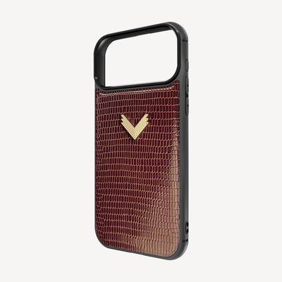 iPhone 17 Pro Phone Case, Calf Leather, Lizard Texture