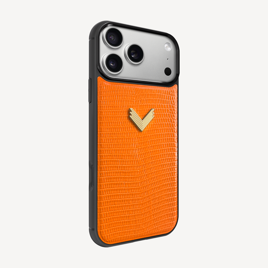 iPhone 17 Pro Max Phone Case, Calf Leather, Lizard Texture