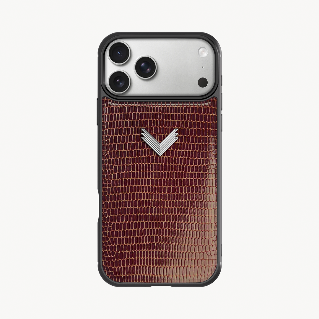 iPhone 17 Pro Phone Case, Calf Leather, Lizard Texture