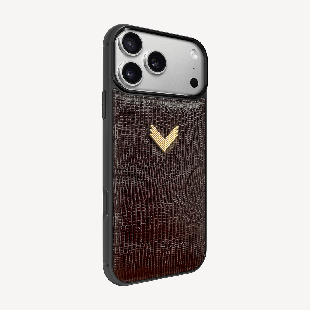 iPhone 17 Pro Max Phone Case, Calf Leather, Lizard Texture