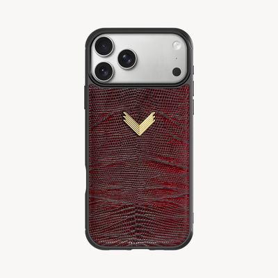 iPhone 17 Pro Max Phone Case, Calf Leather, Lizard Texture