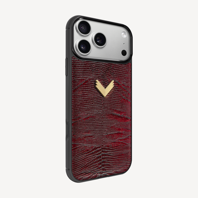 iPhone 17 Pro Max Phone Case, Calf Leather, Lizard Texture