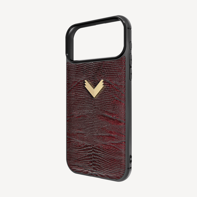 iPhone 17 Pro Max Phone Case, Calf Leather, Lizard Texture