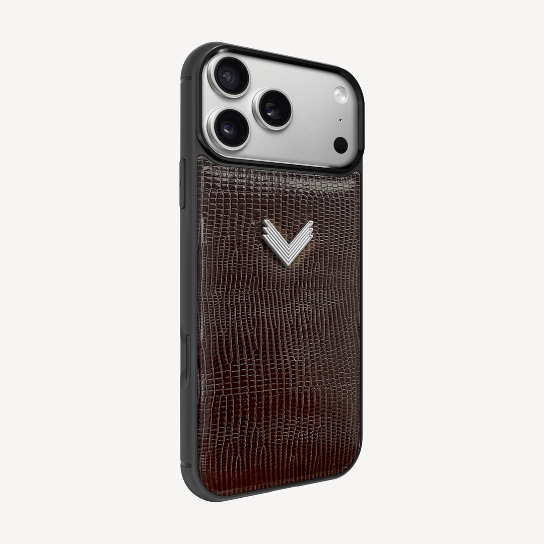 iPhone 17 Pro Max Phone Case, Calf Leather, Lizard Texture