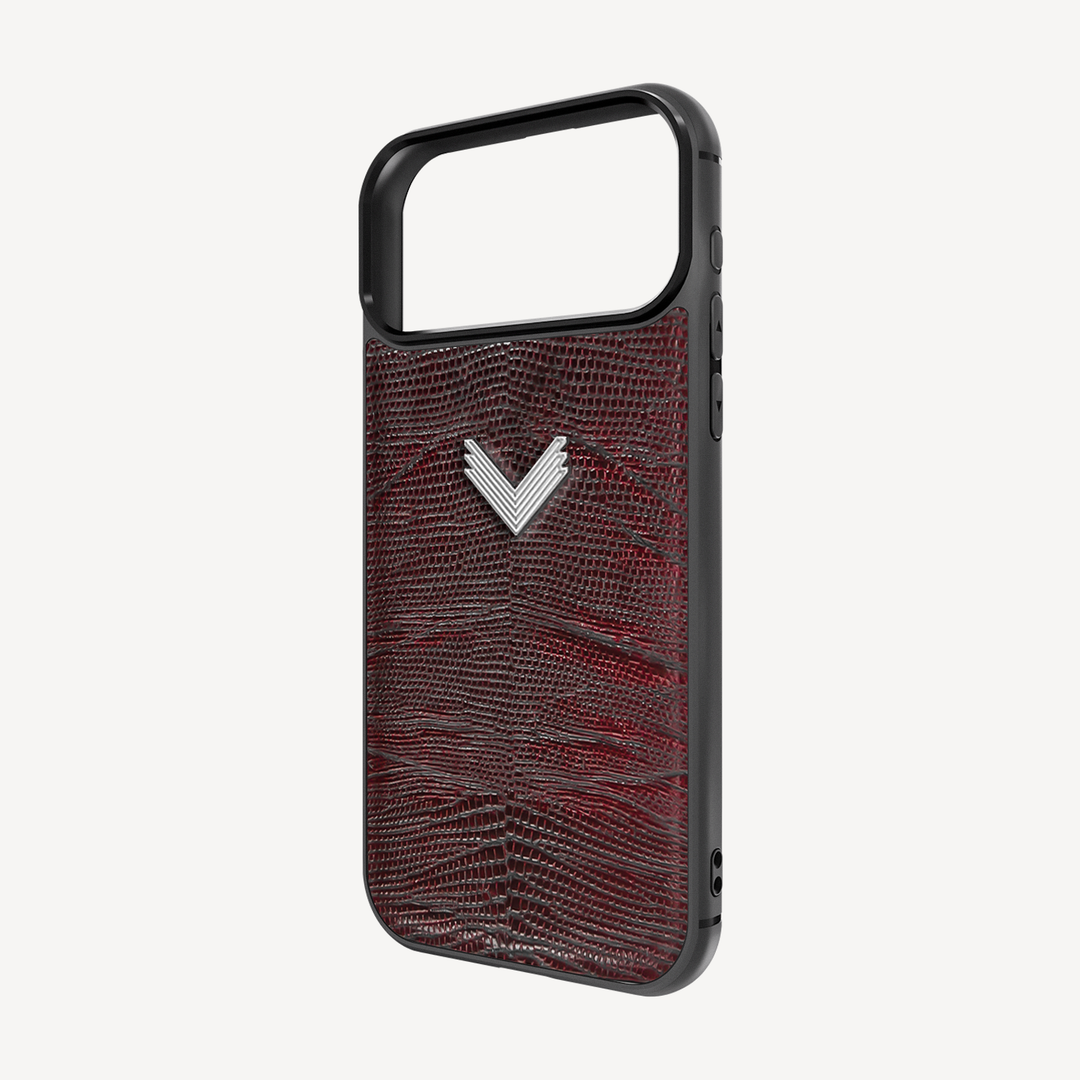 iPhone 17 Pro Max Phone Case, Calf Leather, Lizard Texture