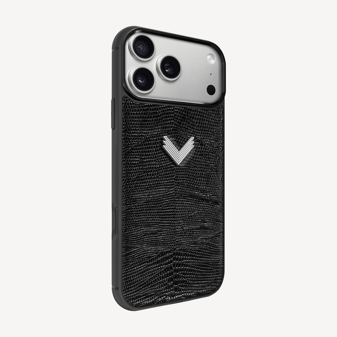 iPhone 17 Pro Max Phone Case, Calf Leather, Lizard Texture