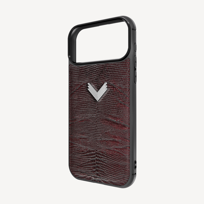 iPhone 17 Pro Max Phone Case, Calf Leather, Lizard Texture