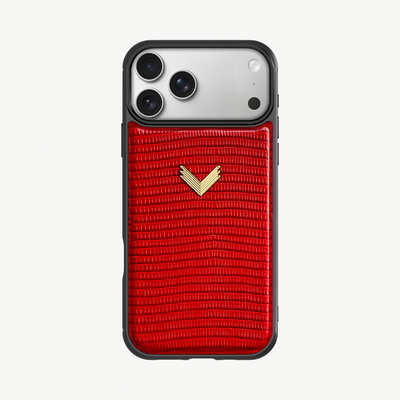iPhone 18 Pro Max Phone Case, Calf Leather, Lizard Texture