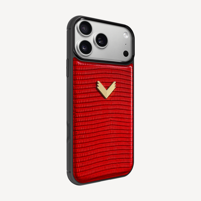 iPhone 18 Pro Max Phone Case, Calf Leather, Lizard Texture