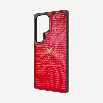 Samsung S25 Ultra Phone Case, Calf Leather, Lizard Texture