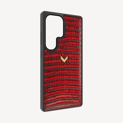 Samsung S25 Ultra Phone Case, Calf Leather, Lizard Texture