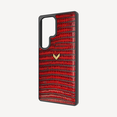 Samsung S25 Ultra Phone Case, Calf Leather, Lizard Texture