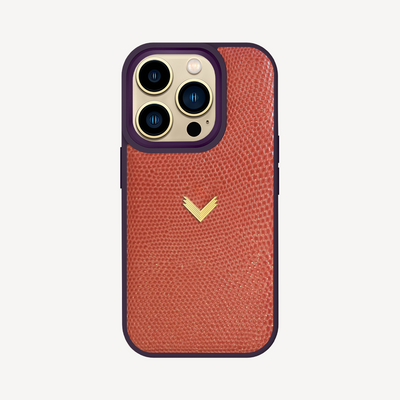 iPhone 13 Pro Phone Case, Calf Leather, Lizard Texture