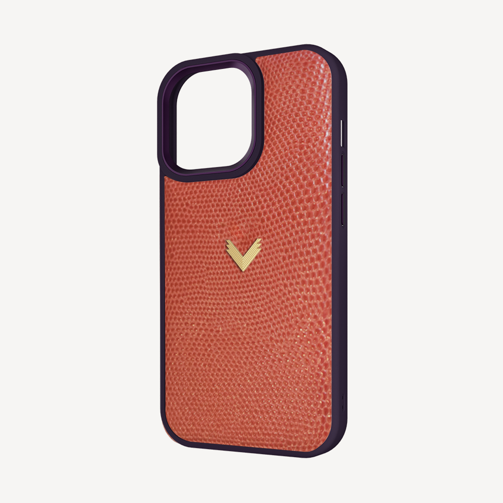 iPhone 13 Pro Max Phone Case, Calf Leather, Lizard Texture