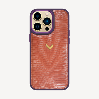 iPhone 14 Pro Phone Case, Calf Leather, Lizard Texture