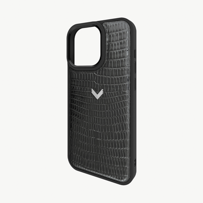 iPhone 14 Pro Phone Case, Calf Leather, Lizard Texture