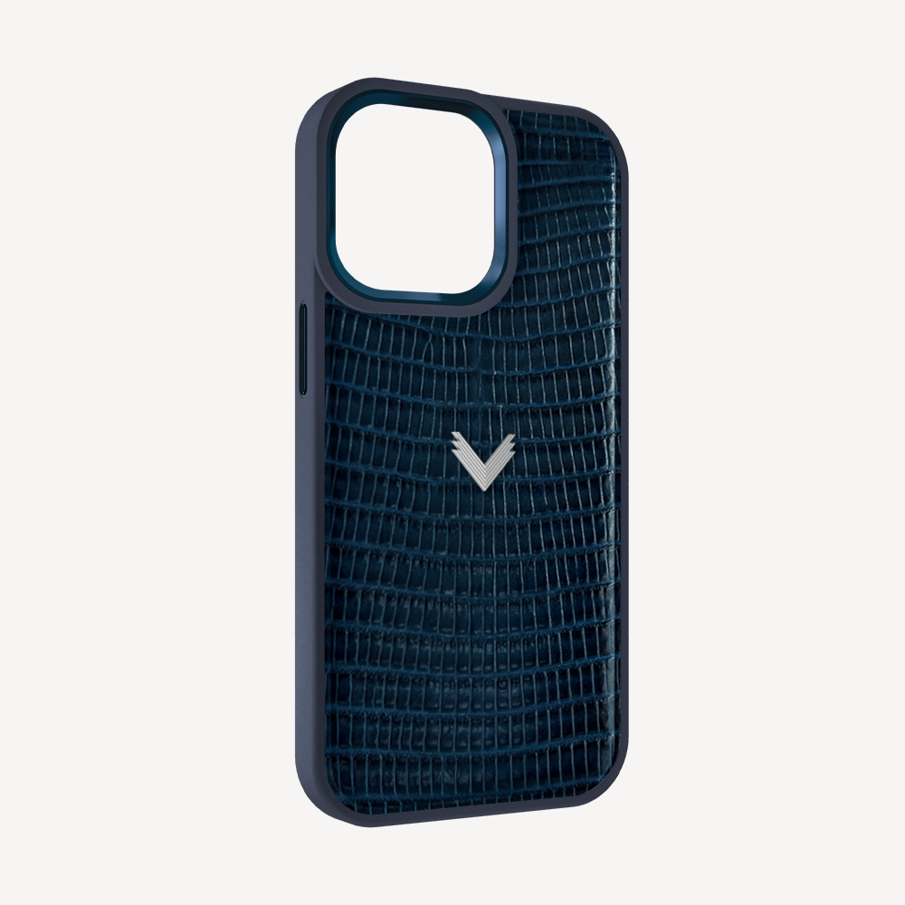 iPhone 14 Pro Phone Case, Calf Leather, Lizard Texture