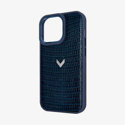 iPhone 14 Pro Phone Case, Calf Leather, Lizard Texture