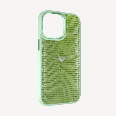 iPhone 14 Pro Phone Case, Calf Leather, Lizard Texture