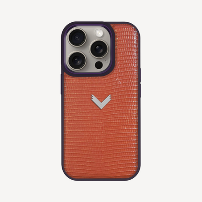 iPhone 15 Pro Phone Case, Calf Leather, Lizard Texture