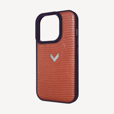 iPhone 15 Pro Phone Case, Calf Leather, Lizard Texture