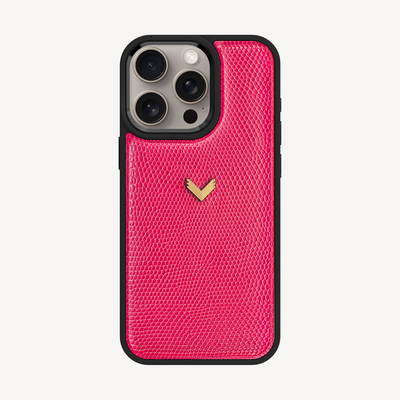 iPhone 15 Pro Phone Case, Calf Leather, Lizard Texture